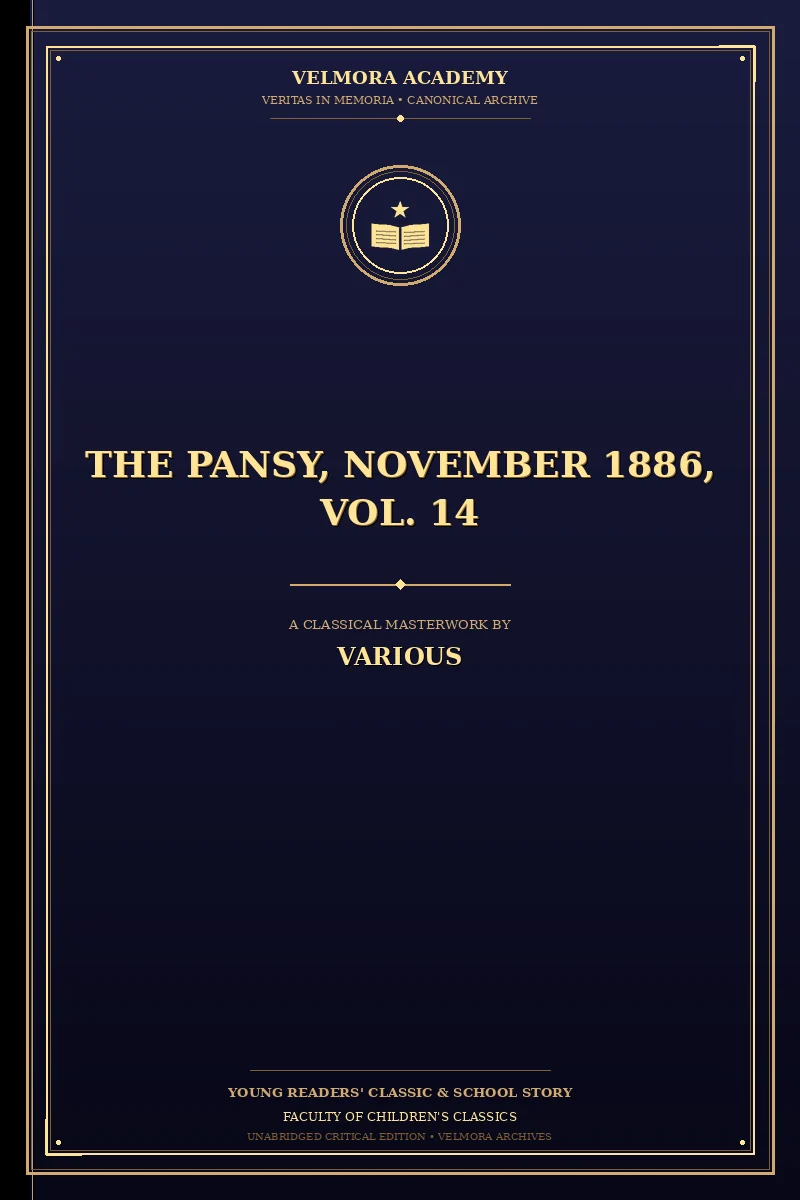 Cover of The Pansy, November 1886, Vol. 14