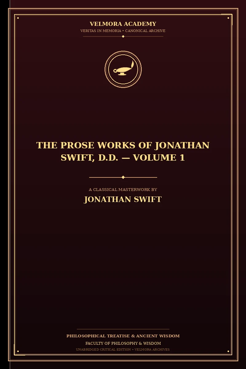 Cover of The Prose Works of Jonathan Swift, D.D. — Volume 1