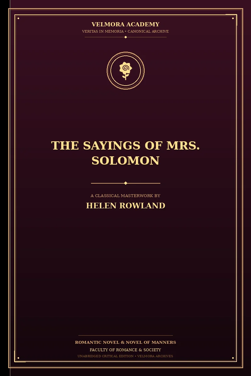 The Sayings of Mrs. Solomon