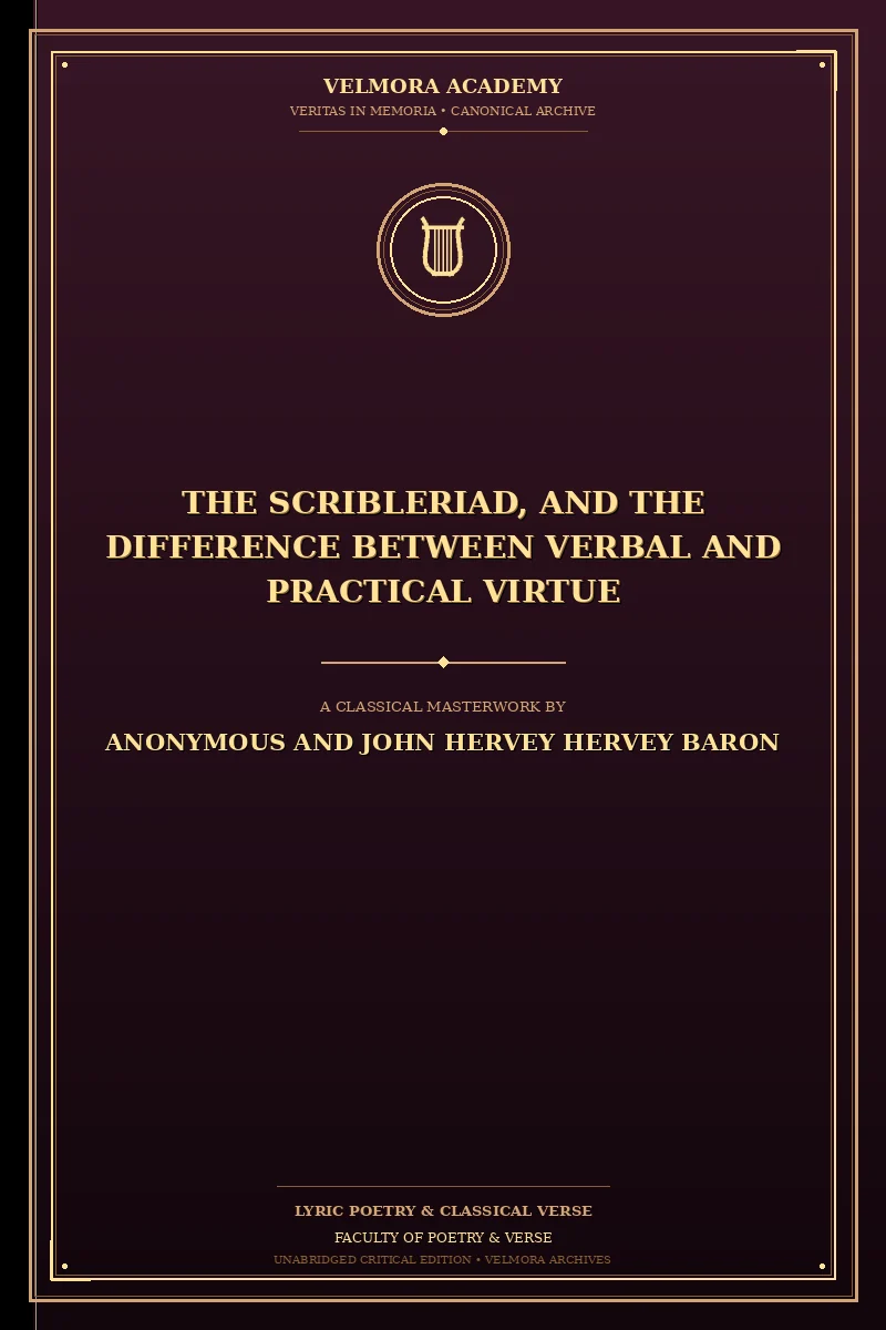 Cover of The Scribleriad, and The Difference Between Verbal and Practical Virtue