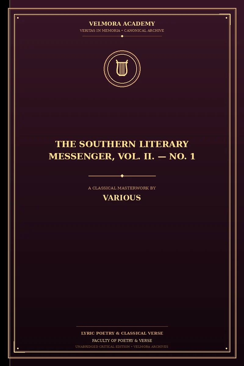 The southern literary messenger, Vol. II. — No. 1