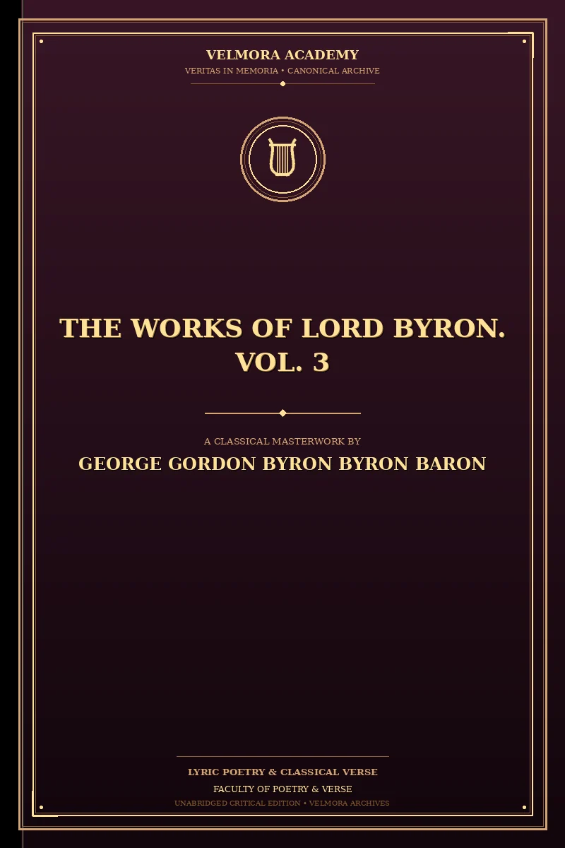 Cover of The Works of Lord Byron. Vol. 3