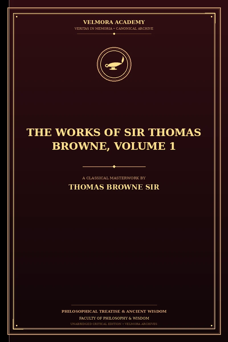 The Works of Sir Thomas Browne, Volume 1