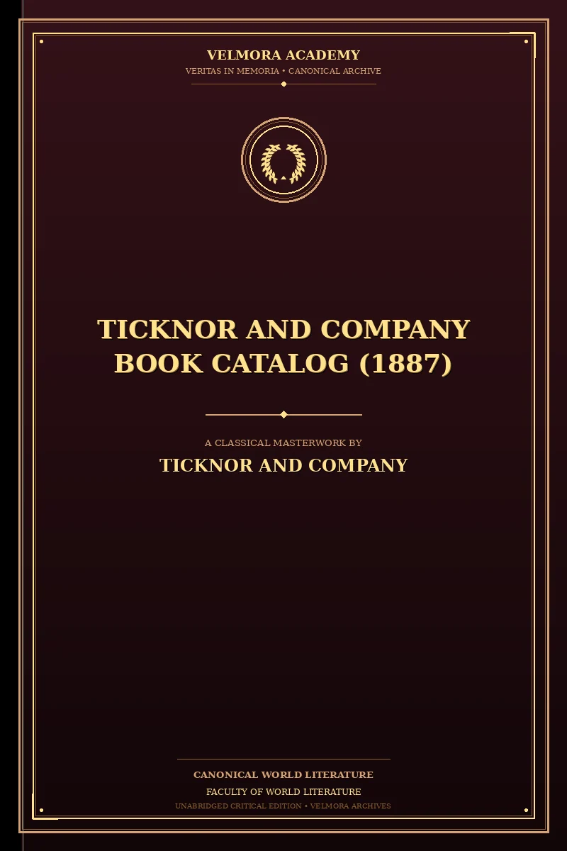 Ticknor and Company Book Catalog (1887)