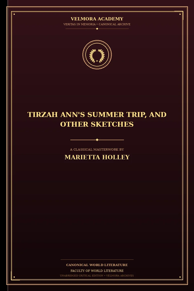 Cover of Tirzah Ann's summer trip, and other sketches