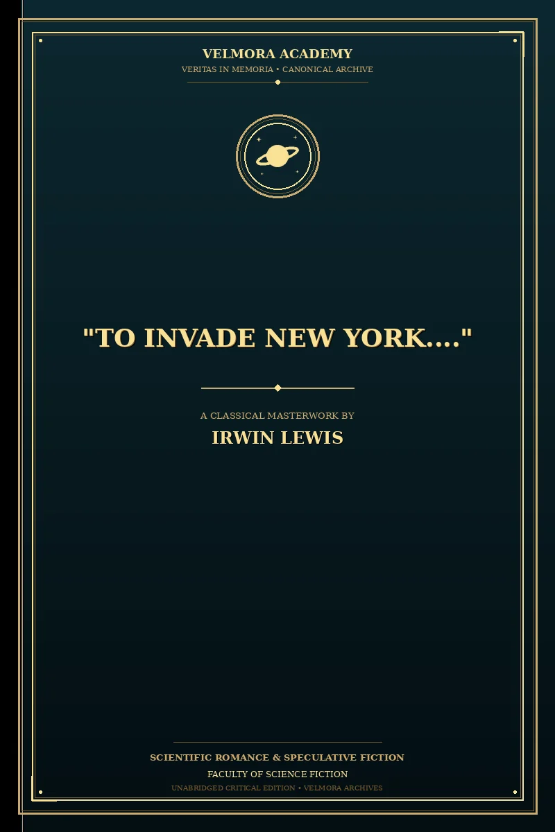 Cover of "To Invade New York...."