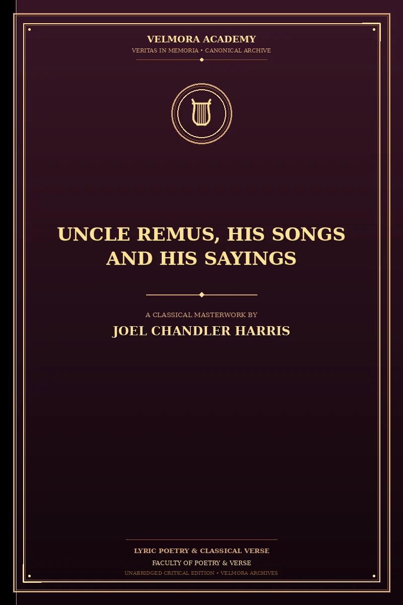 Cover of Uncle Remus, His Songs and His Sayings