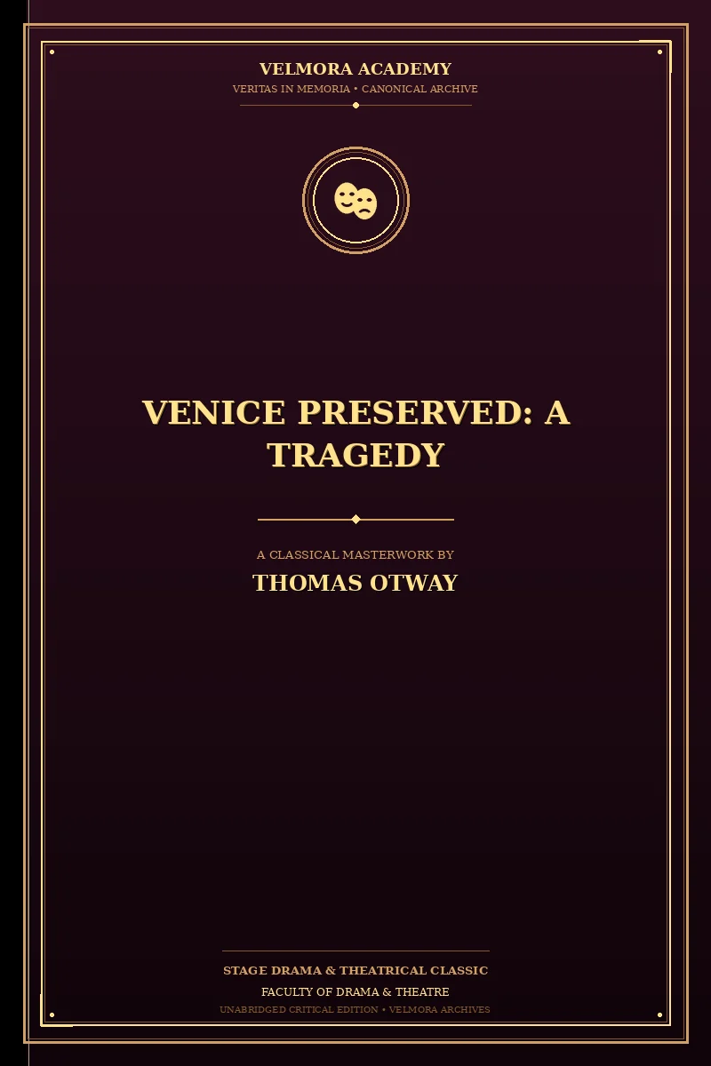 Cover of Venice Preserved: A Tragedy