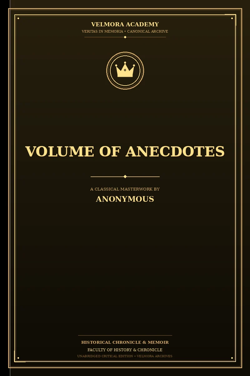 Cover of Volume of anecdotes