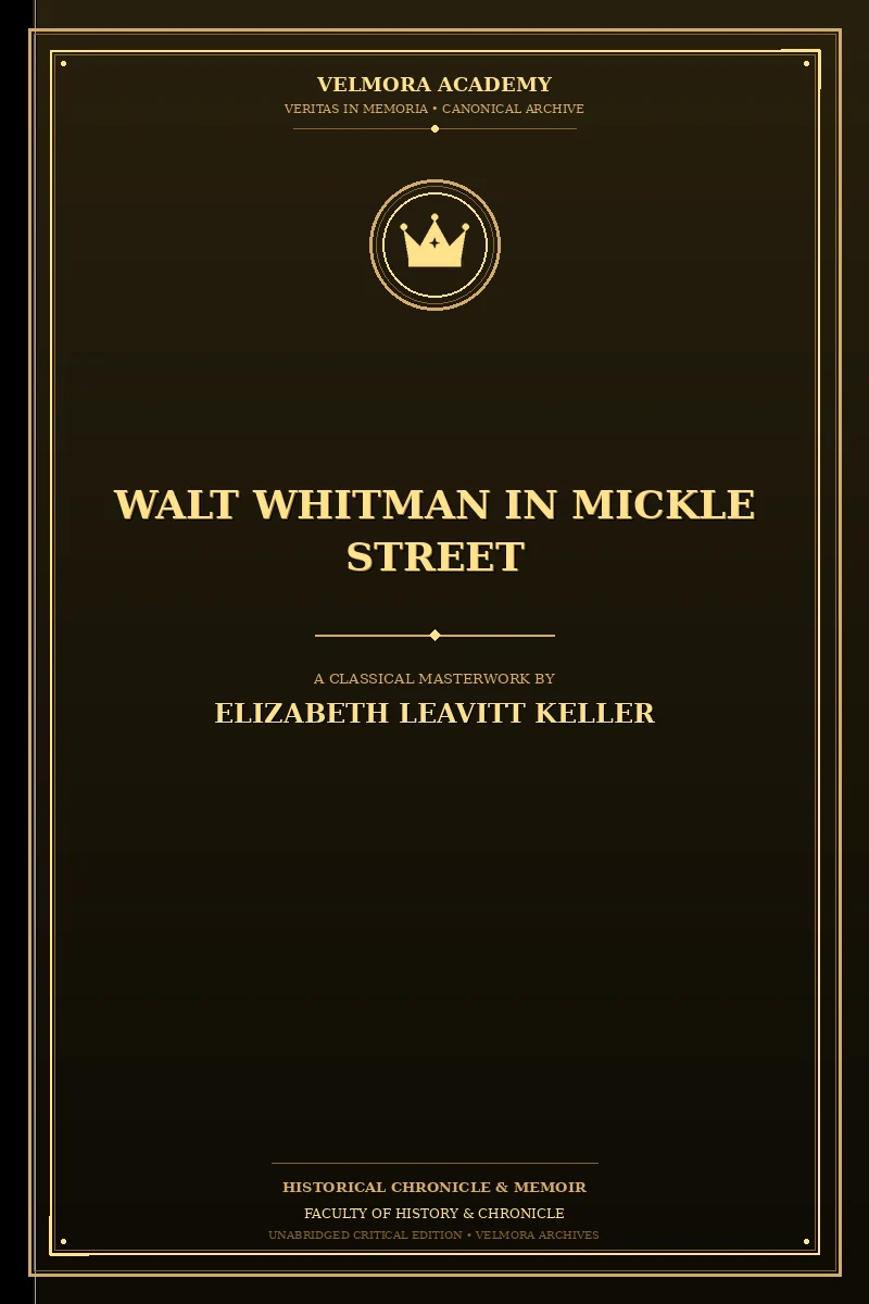 Cover of Walt Whitman in Mickle Street