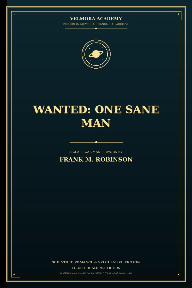 Cover of Wanted: One Sane Man