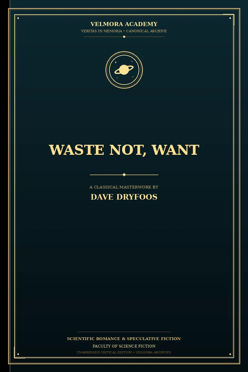 Cover of Waste Not, Want