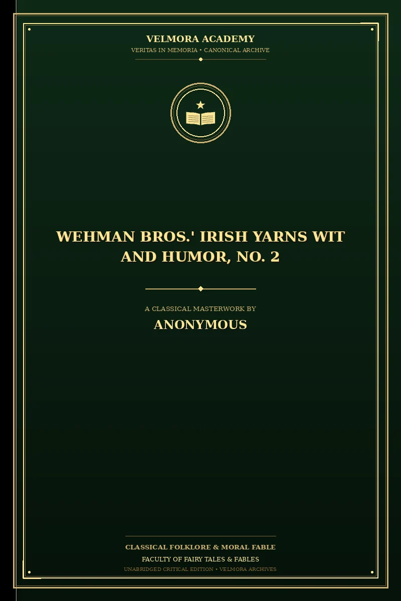 Cover of Wehman Bros.' Irish Yarns Wit and Humor, No. 2