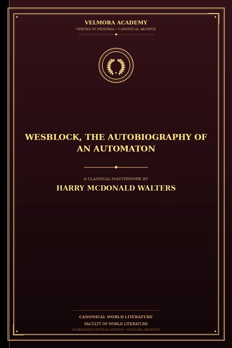Cover of Wesblock, the autobiography of an automaton
