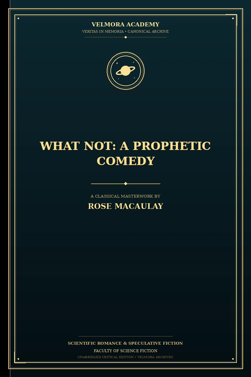 What Not: A Prophetic Comedy