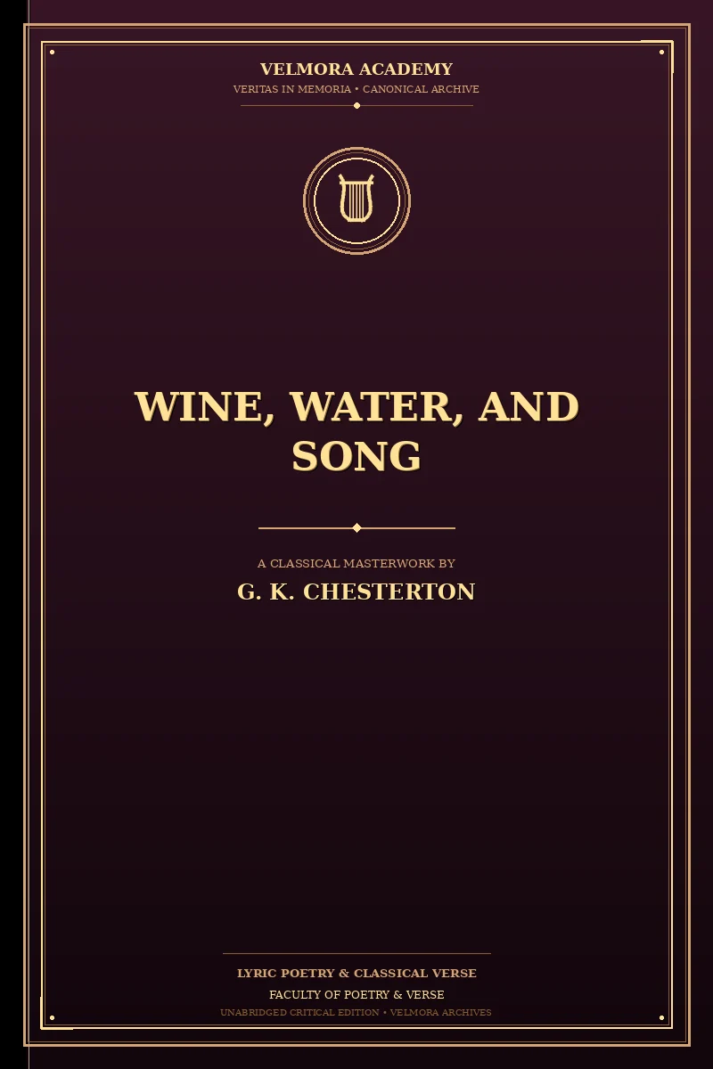 Cover of Wine, Water, and Song