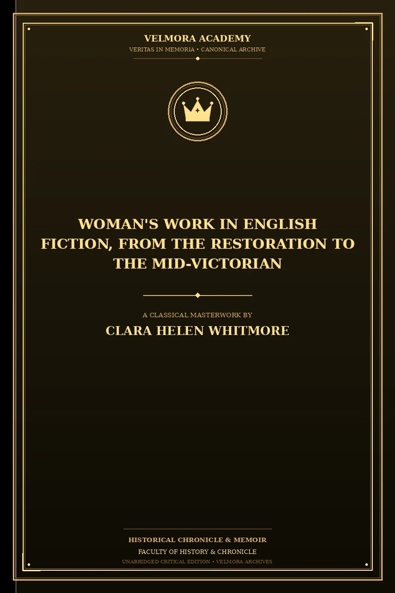 Woman's Work in English Fiction, from the Restoration to the Mid-Victorian