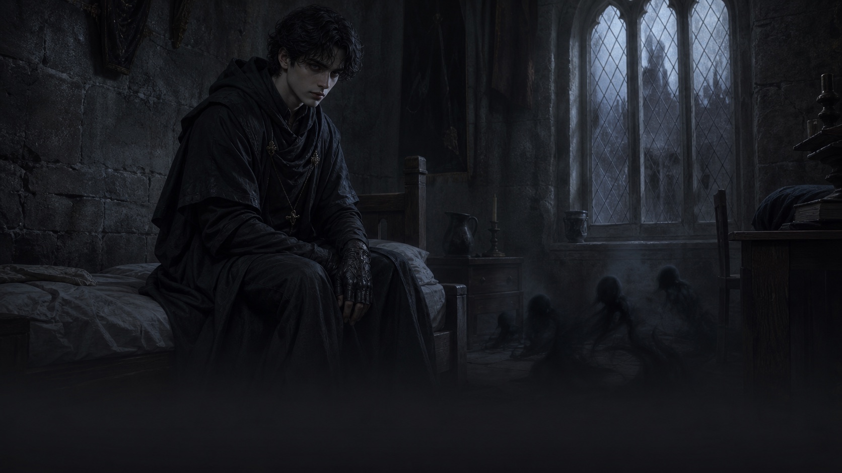 Sleepless Elric waits through Velmora's sunless gray dawn