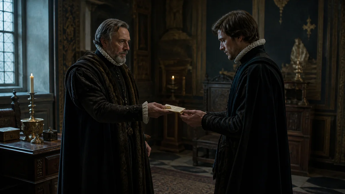 Hamlet, Act 2, Scene 1: A room in Polonius’s house, reading 1: Enter Polonius and Reynaldo.