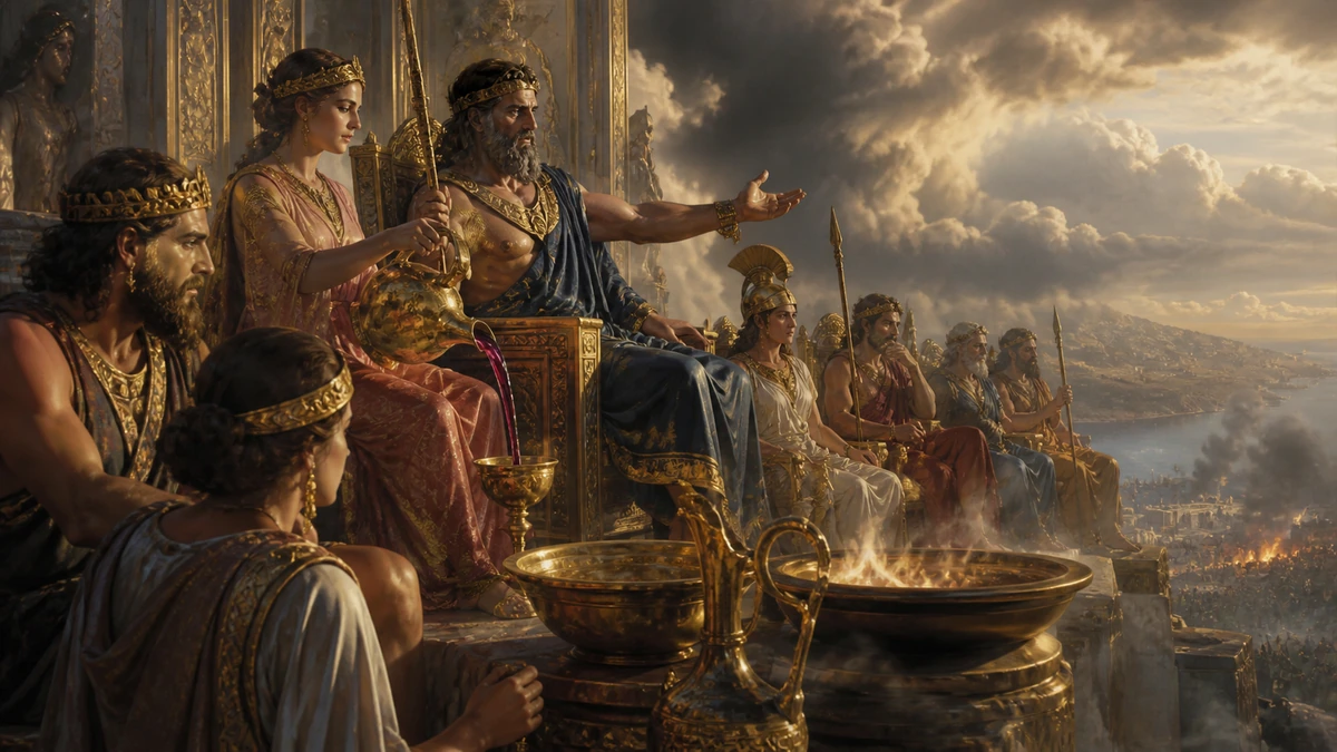 The Iliad, Book 4, reading 1: And now Olympus’ shining gates unfold; The gods, with Jove, assume their thrones of gold: Immortal Hebe, fresh with bloo