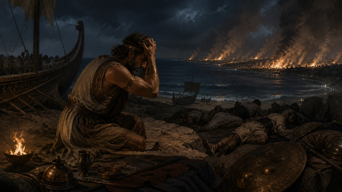 The Iliad, Book 10, reading 1: All night the chiefs before their vessels lay, And lost in sleep the labours of the day: All but the king: with various 