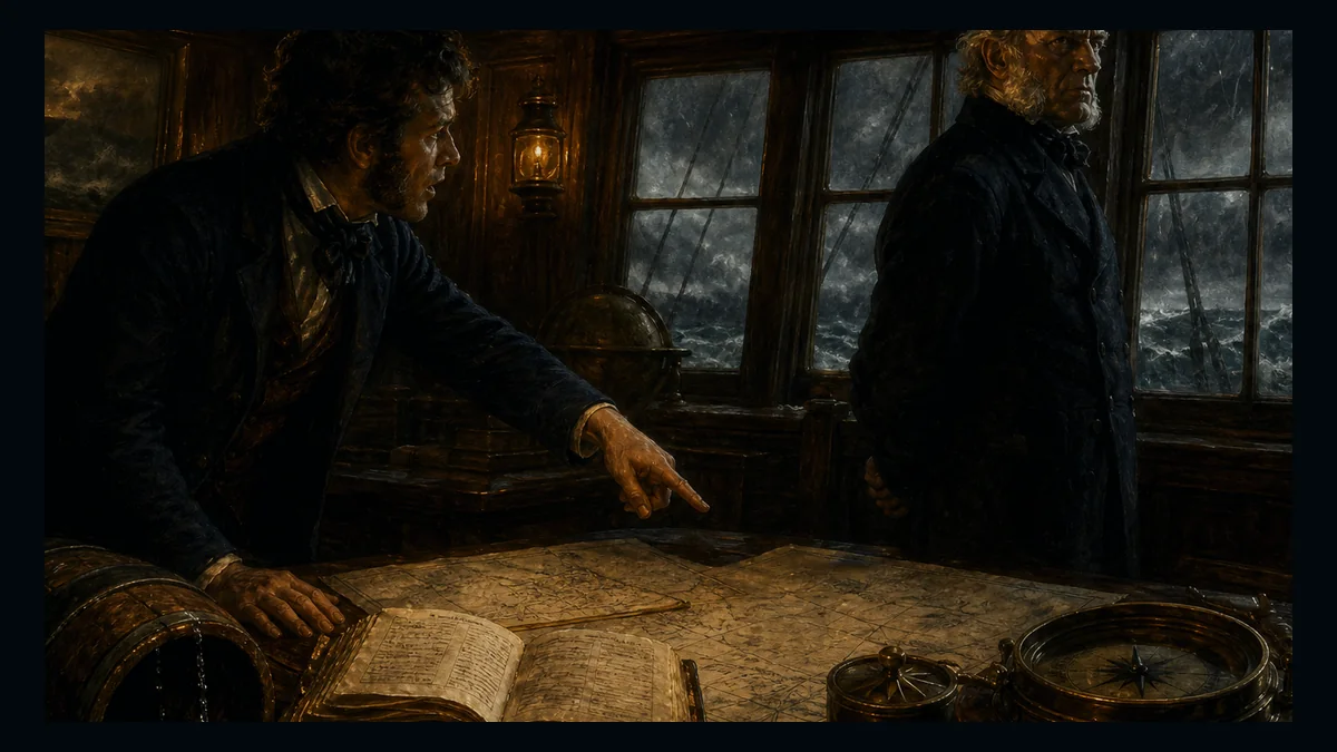 Moby-Dick, Chapter 109: Ahab And Starbuck In The Cabin — chapter-context illustration for reading 1