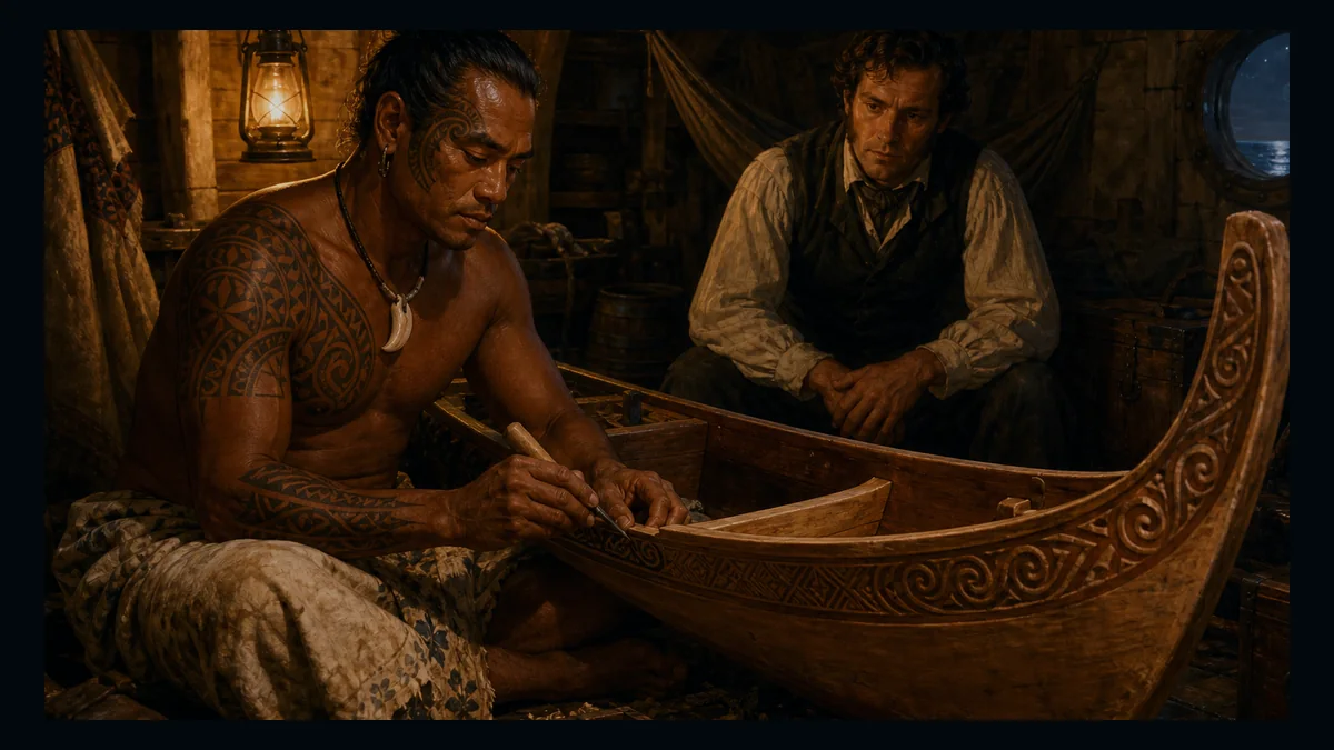Moby-Dick, Chapter 110: Queequeg In His Coffin — chapter-context illustration for reading 1