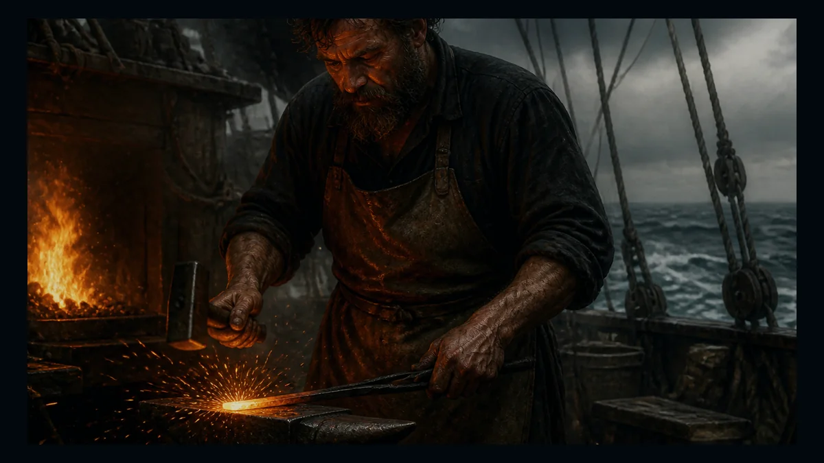 Moby-Dick, Chapter 112: The Blacksmith — chapter-context illustration for reading 1