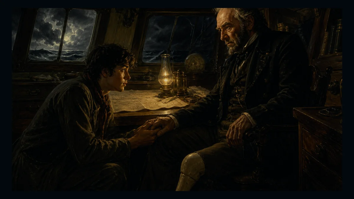 Moby-Dick, Chapter 129: The Cabin — chapter-context illustration for reading 1