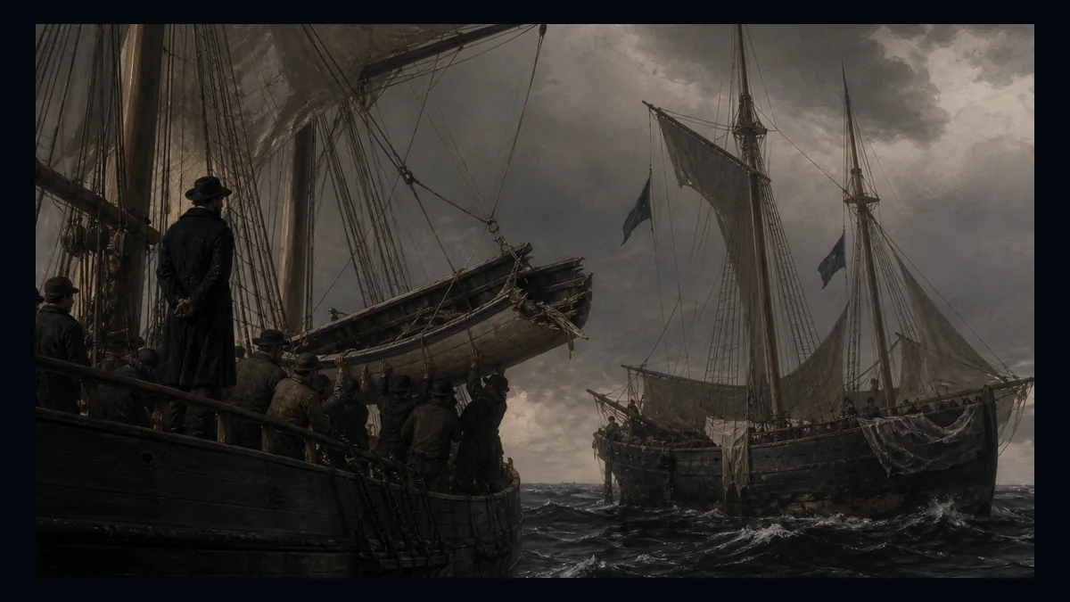 Moby-Dick, Chapter 131: The Pequod Meets The Delight — chapter-context illustration for reading 1