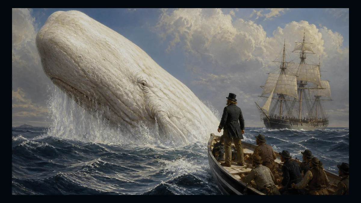 Moby-Dick, Chapter 133: The Chase—First Day — chapter-context illustration for reading 1