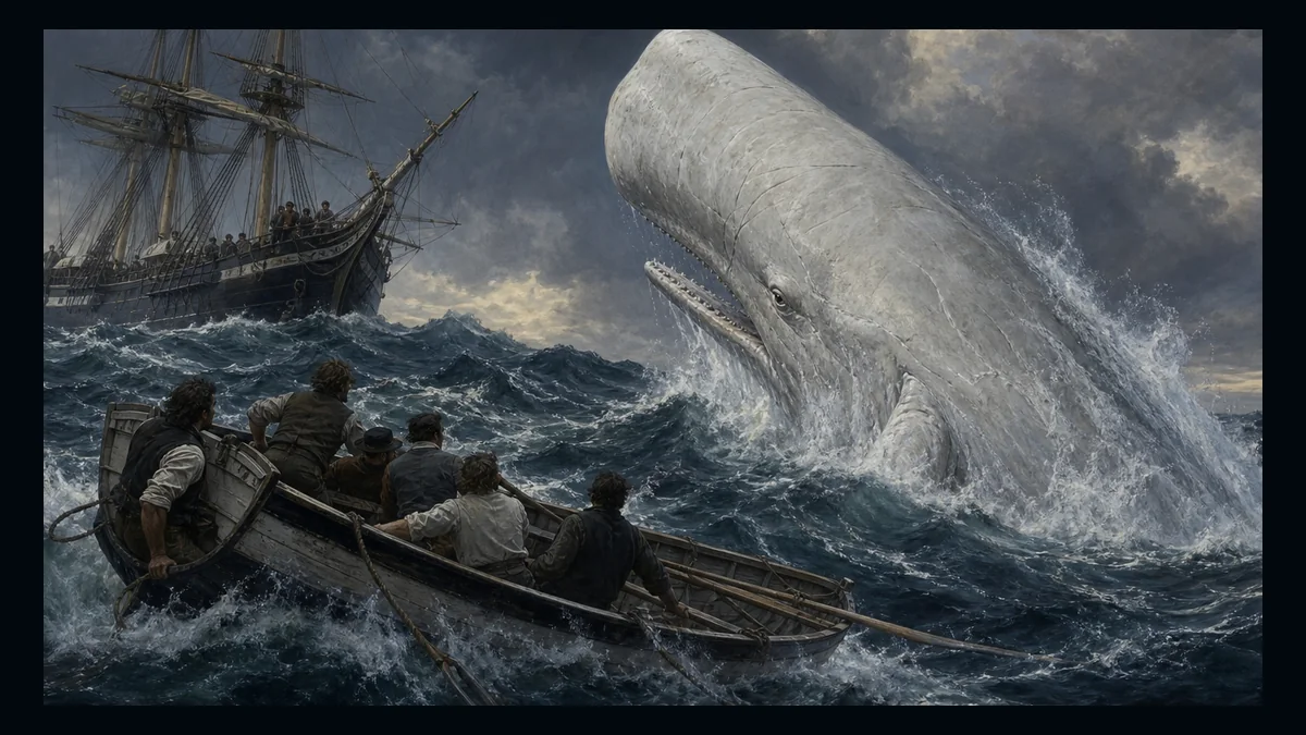 Moby-Dick, Chapter 134: The Chase—Second Day — chapter-context illustration for reading 1