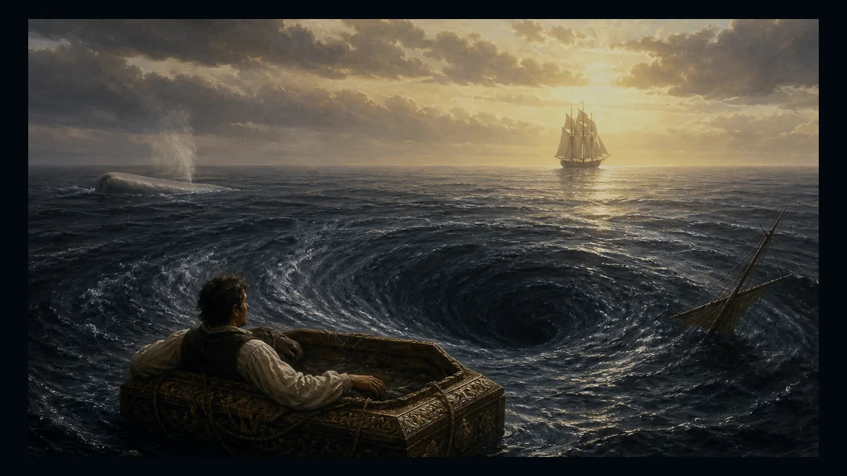 Moby-Dick, Chapter 135: The Chase—Third Day — chapter-context illustration for reading 1